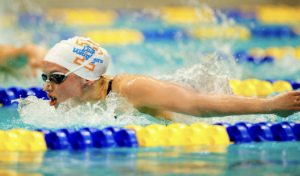 Kate Douglass leading a Fitter & Faster swim clinic